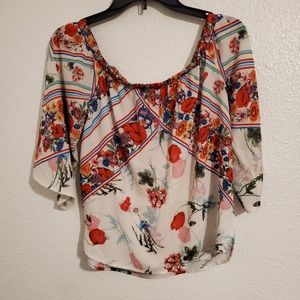 Flowery off the shoulder top